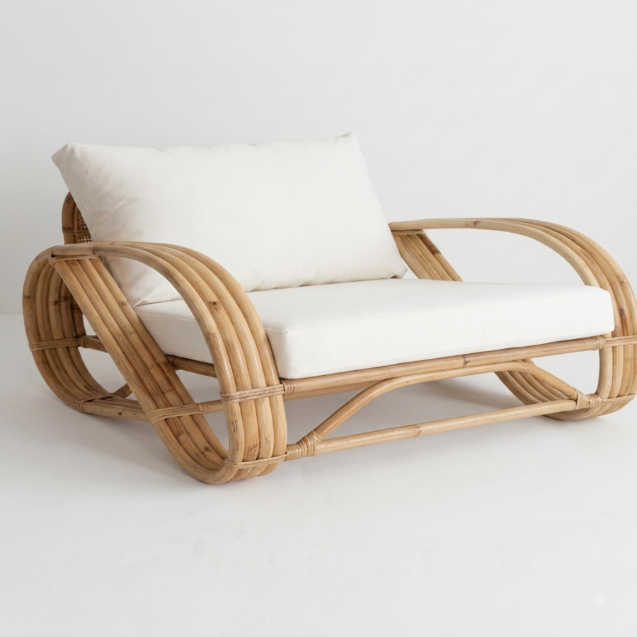 Bamboo Arm Chair | Aura with Premium Cushions